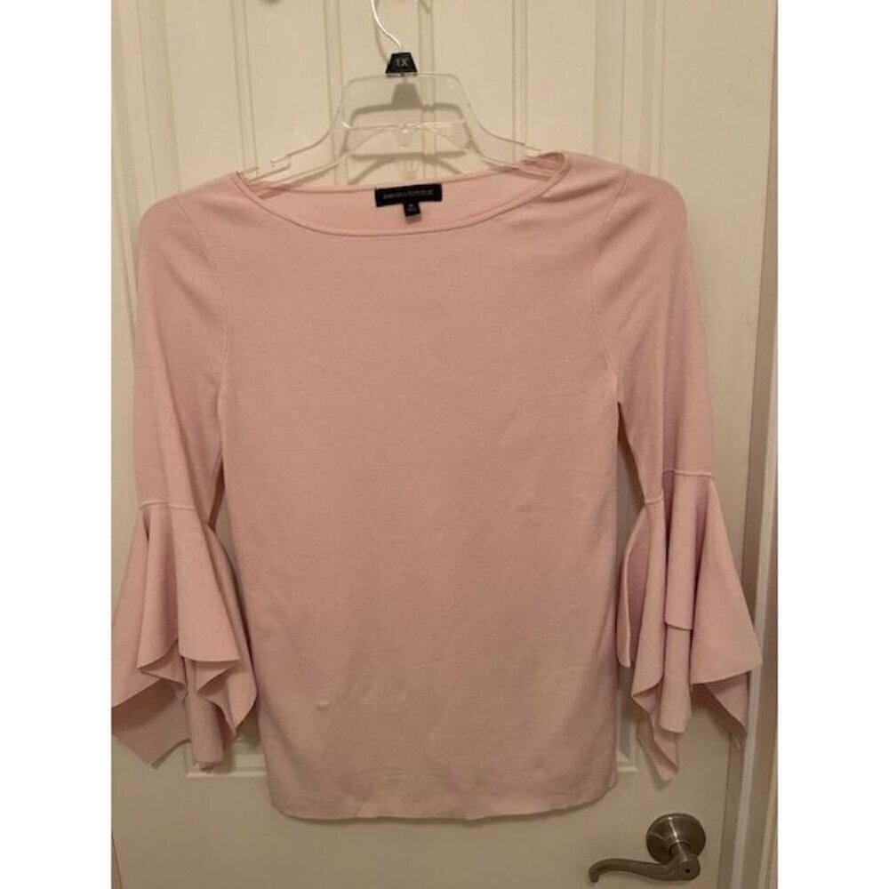 Banana Republic  Bell Sleeve Top WOMEN'S SZ M Pink HANDKERCHIEF SLEEVE Rayon Ble
